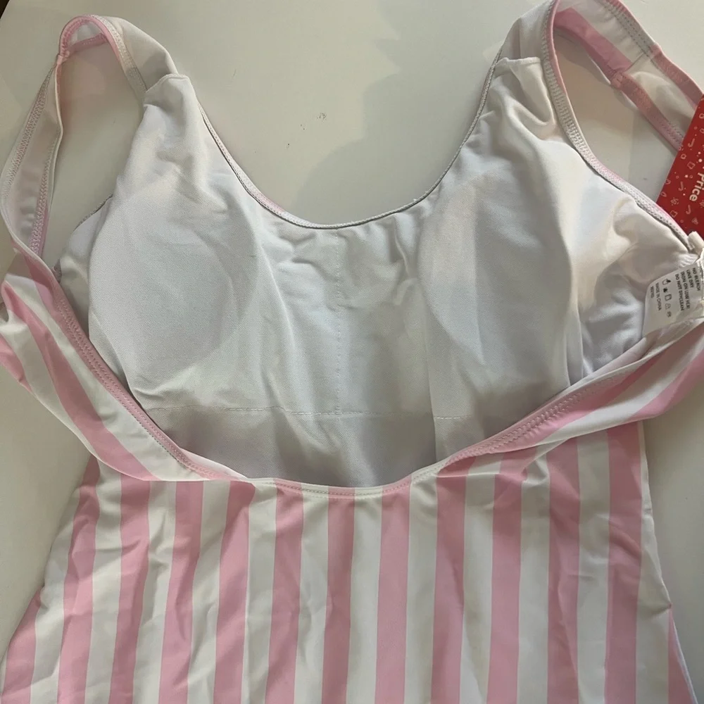 PATPAT  Womans Size XL Swimsuit One Piece Pineapple Pink Striped Build In Bra - Picture 6 of 11